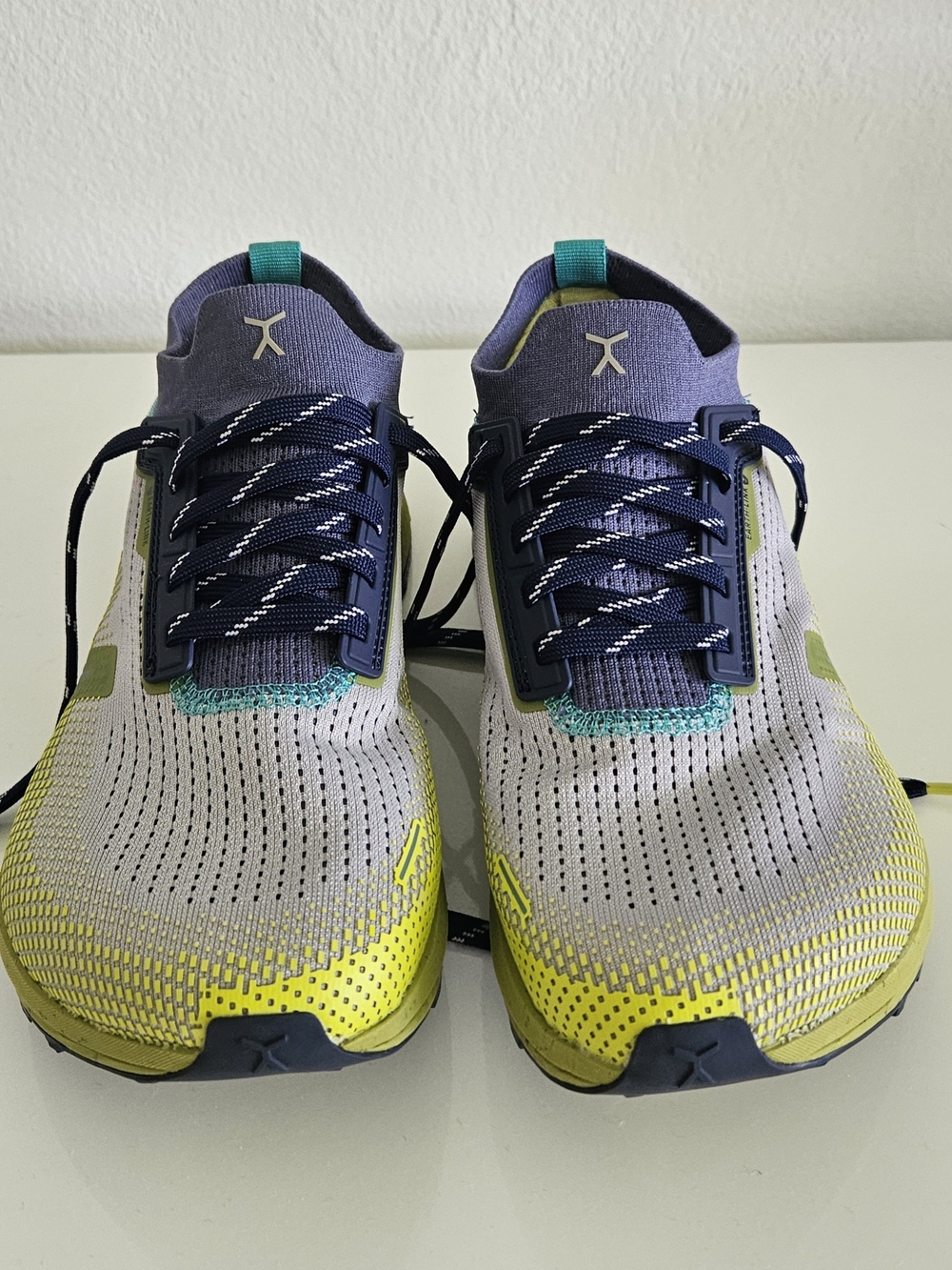 Women's Athletic Running Shoes in Gray, Yellow & Navy